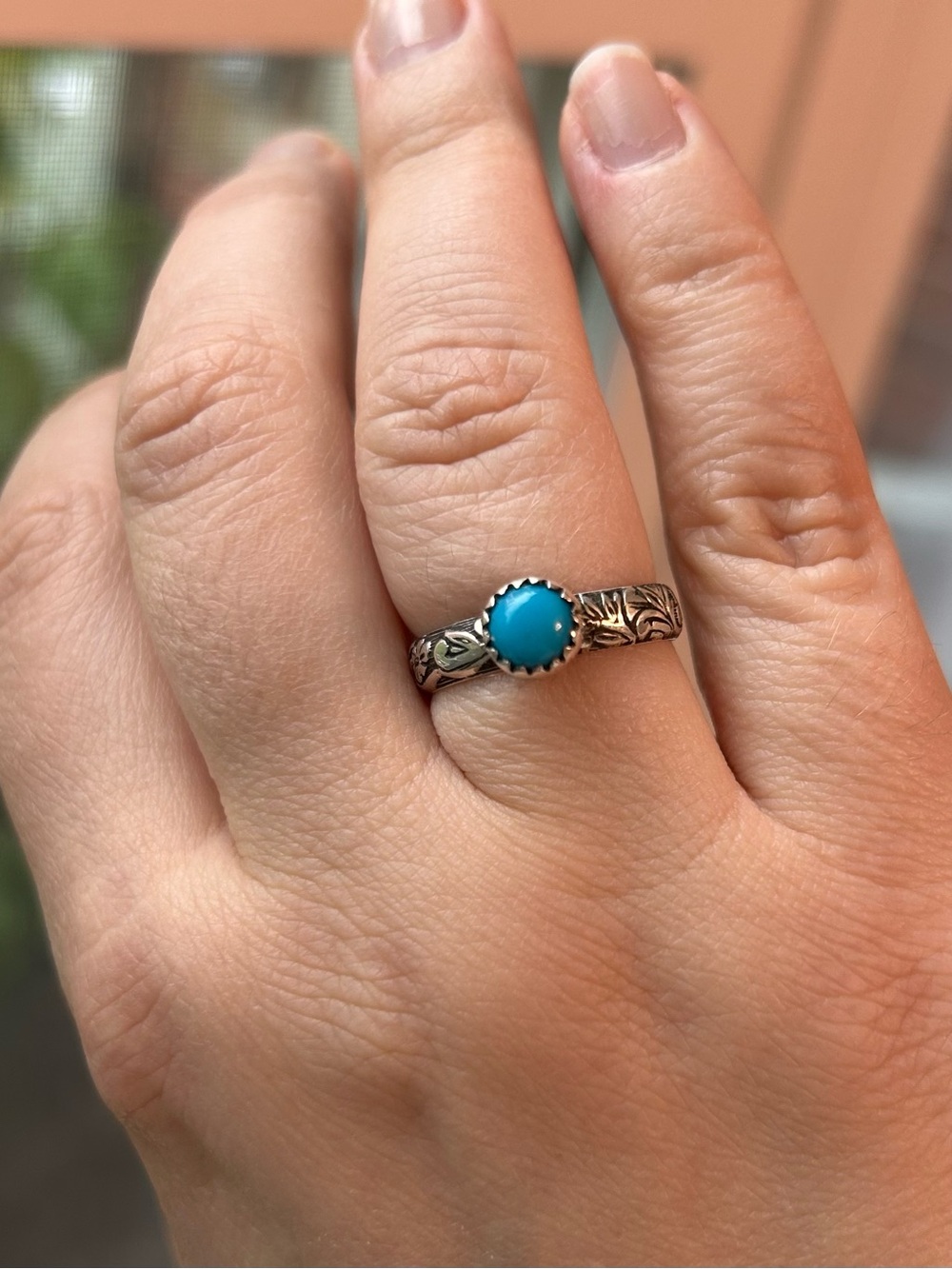 Native American sterling turquoise ring